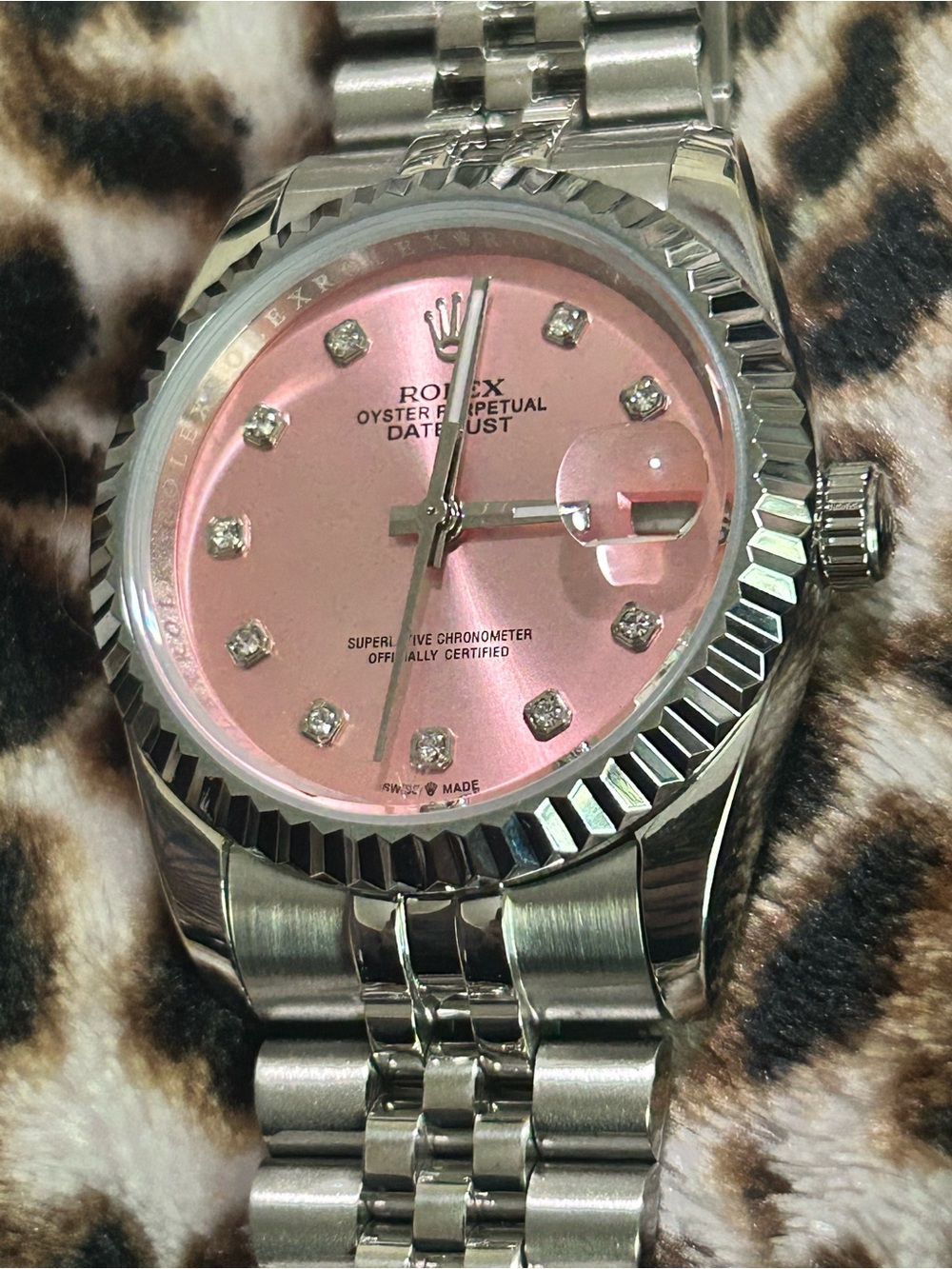 36mm Steel Pink Dial Women's Watch
